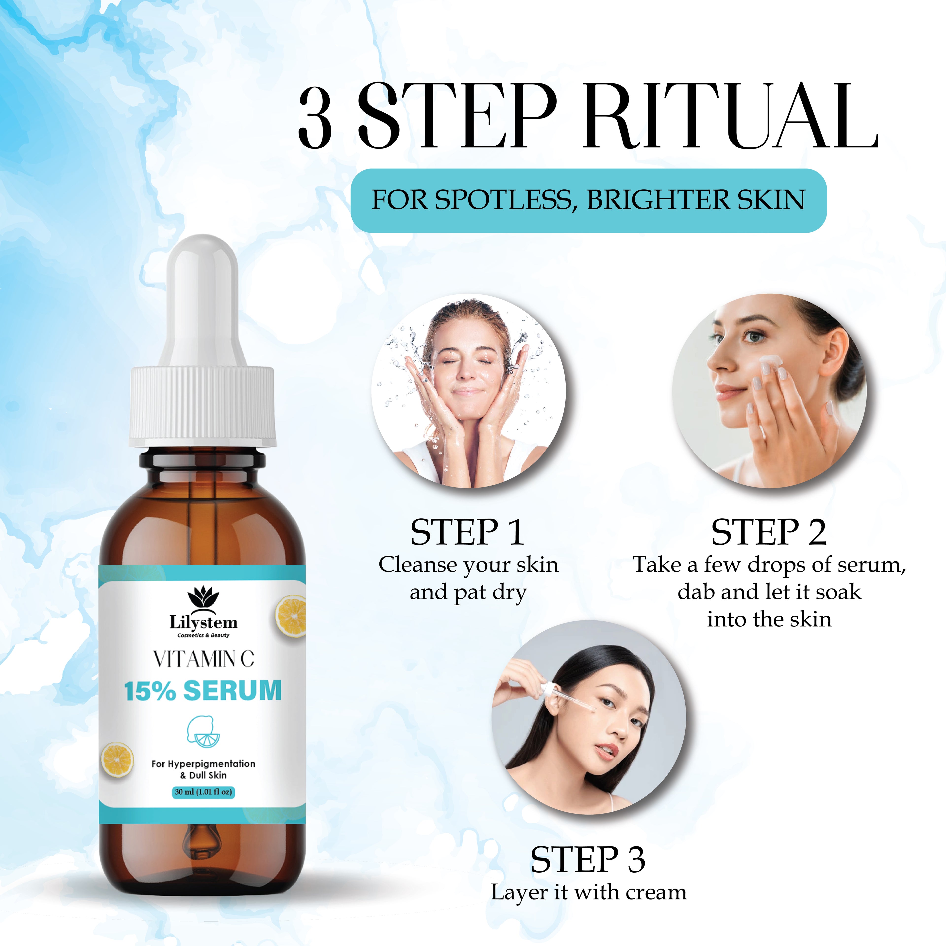 Vitamin C Serum for Face – Anti-Aging, Brightening & Hydrating Serum with Hyaluronic Acid & Vitamin E