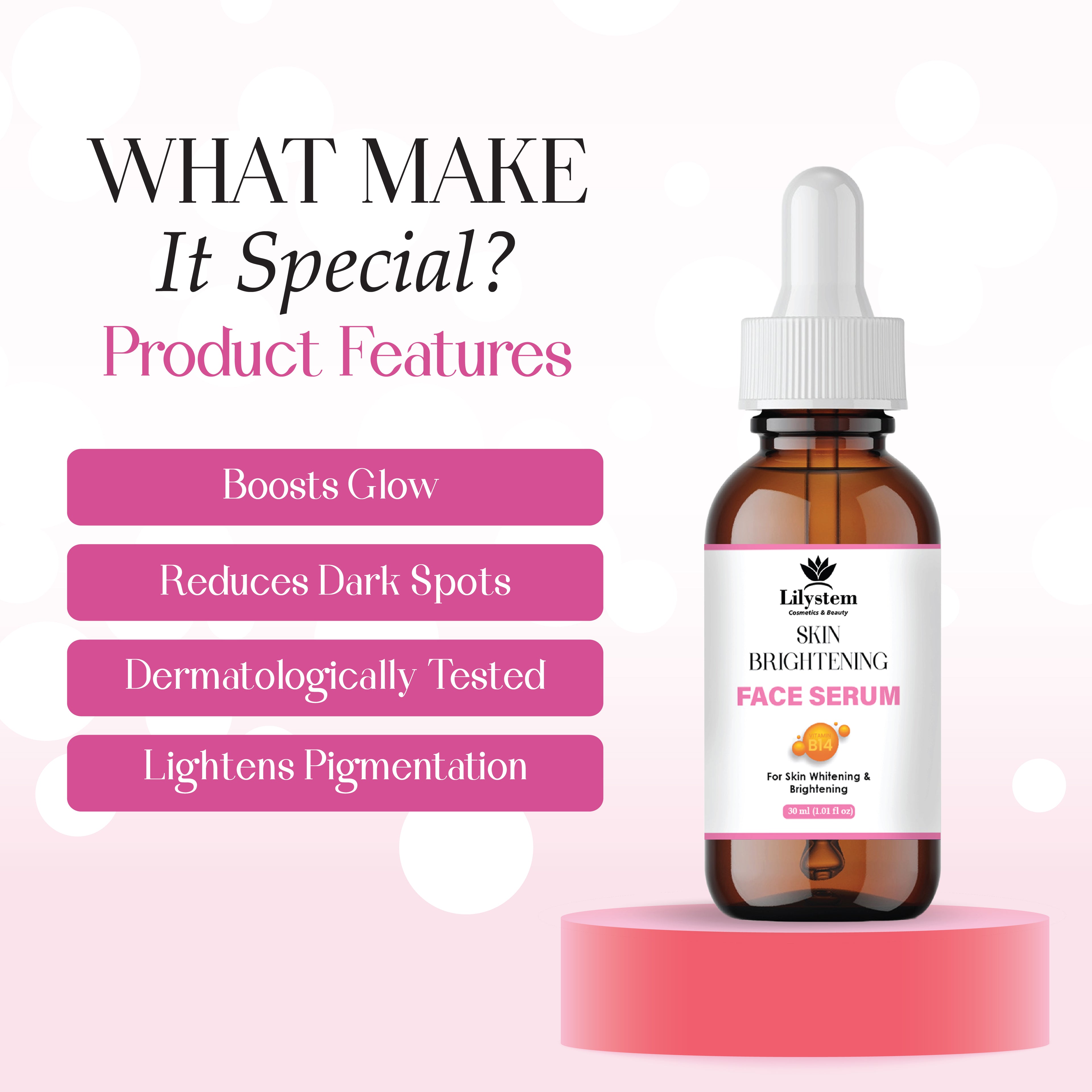 Skin Brightening Serum with Vitamin C, Hyaluronic Acid & Niacinamide – Dark Spot Corrector for Face, Hyperpigmentation Treatment, Hydrating & Anti-Aging Serum for Radiant